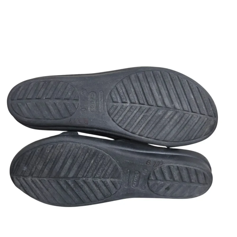 Crocs Sanrah Circle Slides Sandals Sz 11 Dark Gray Comfort ResortWear